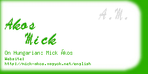 akos mick business card